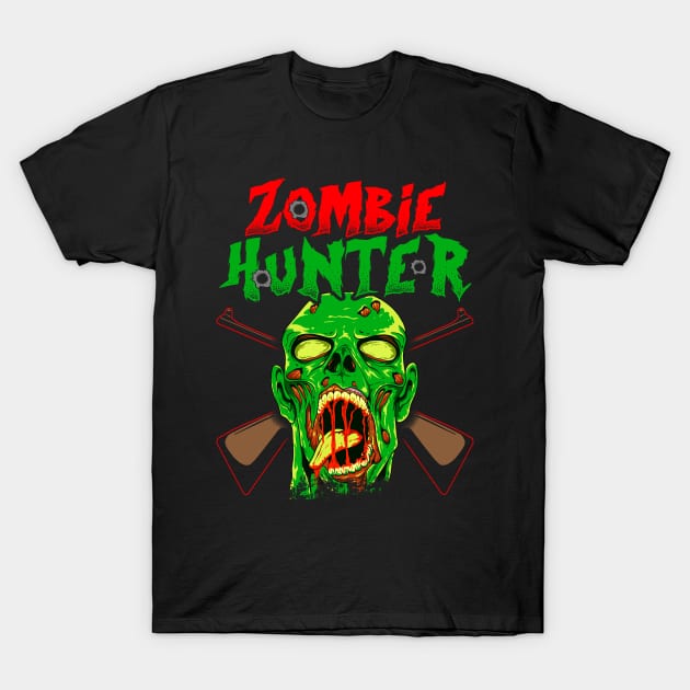 Zombie Hunter design Halloween Scary Horror Costume Gift T-Shirt by Dr_Squirrel